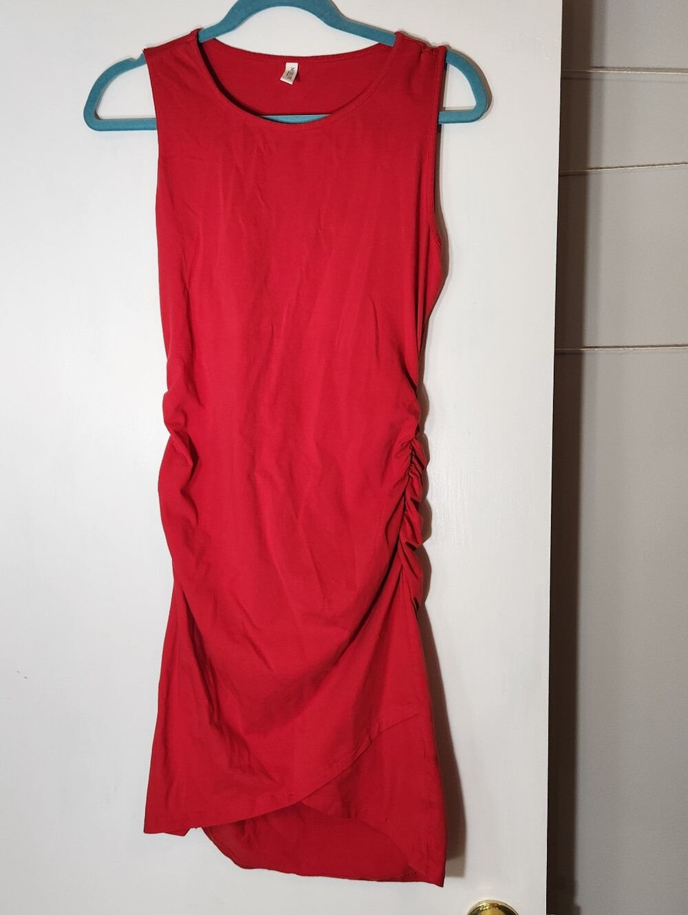 Ruched Red Dress